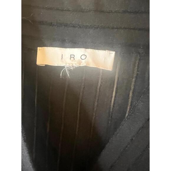 IRO Sigrid Dress V Neck 3/4 Sleeves Elastic Waist Sheer Striped Dress Medium - Picture 10 of 10